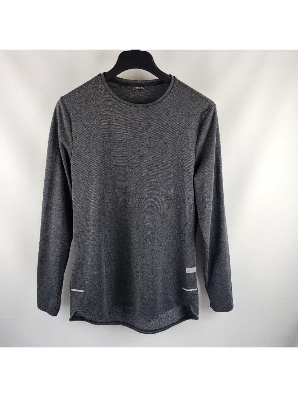 Gym Shark Shirt Mens Large Black Breathe Black Marl Long Sleeve